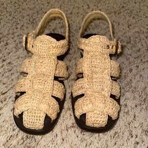 Loeffler Randall Sawyer Raffia Fisherman Sandals